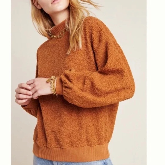 Anthropologie Porridge Heidi Sherpa Sweatshirt Sweater Mock Turtle Neck … - Picture 1 of 14